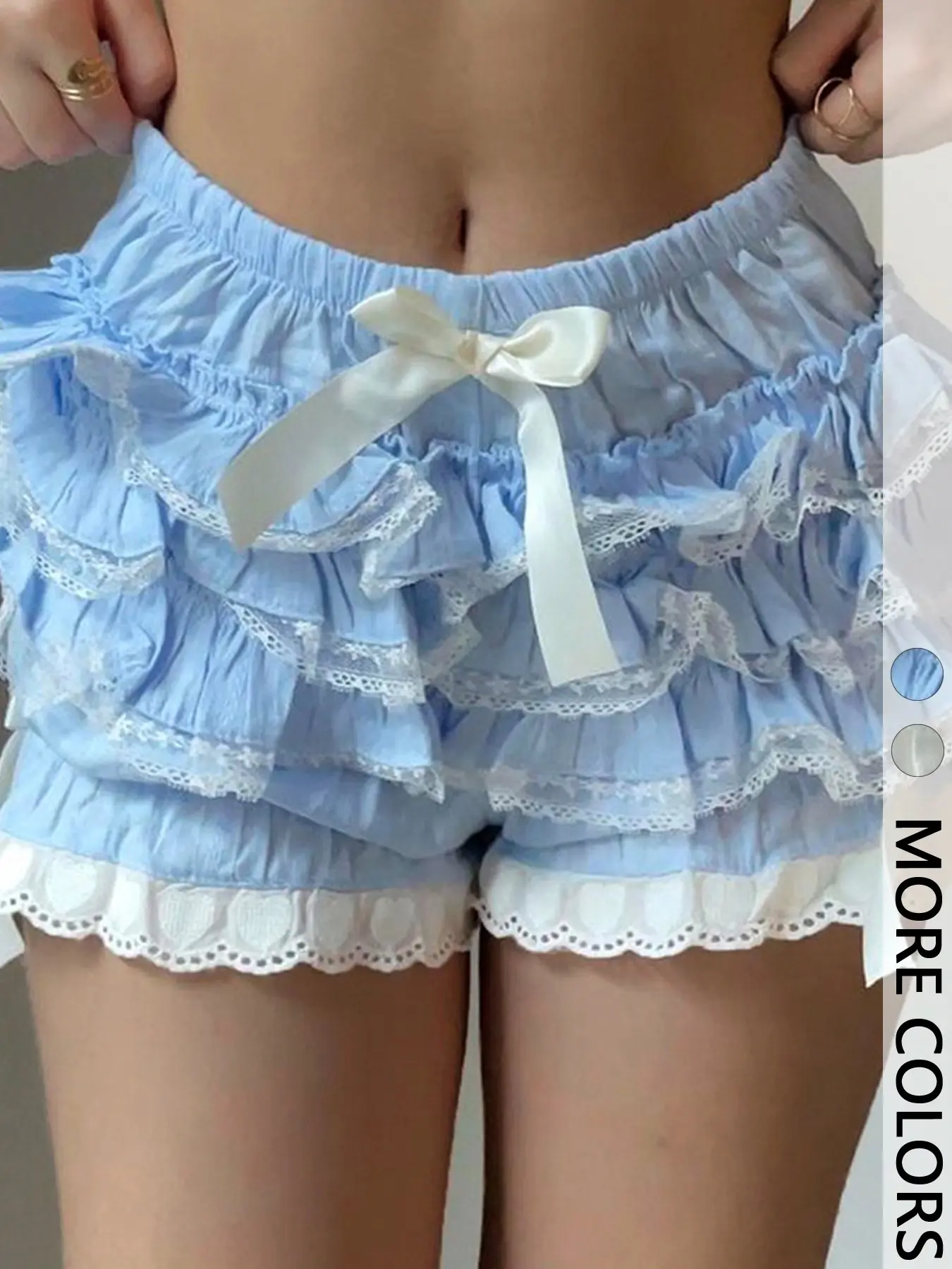 This  Ruffled Lace Pettiskirt Short is Lolita Outfit Essential  | Layered Bow Bloomers