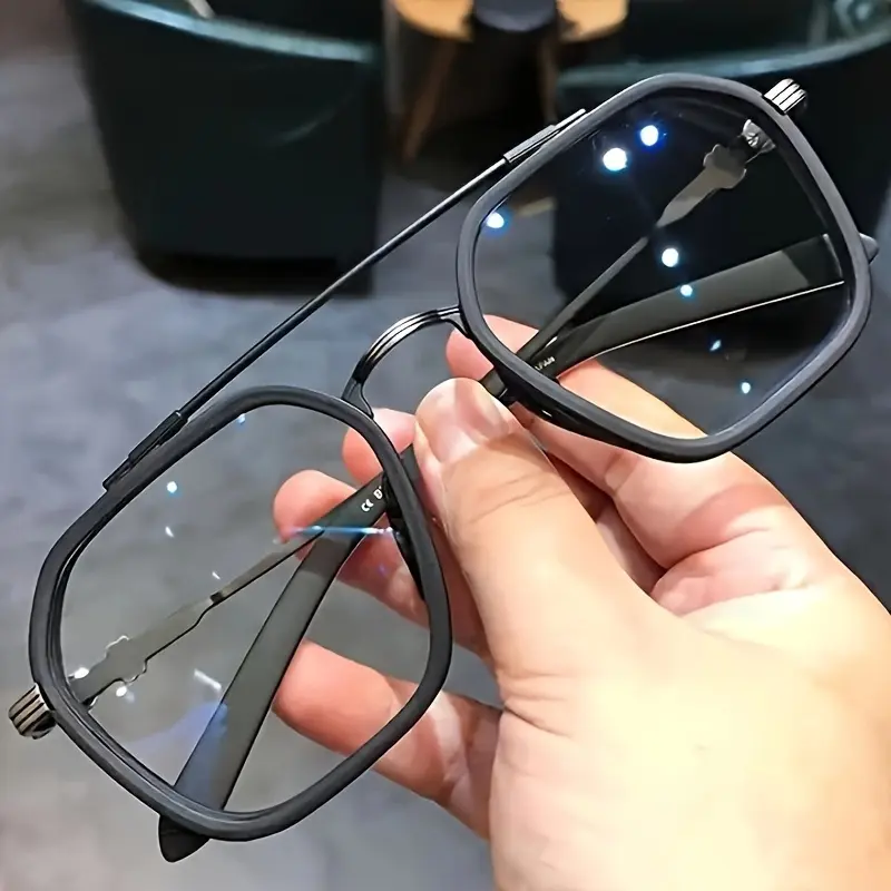 TAC Metal Alloy Men's Anti-Blue Light Computer Glasses - Full-Rim Alloy Frame, Men's Accessories, Office Eyewear for Tech Professionals, Compatible with Smartphones, Tablets