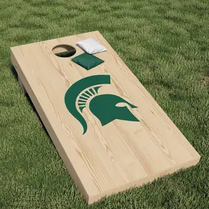 Michigan State University Spartan Helmet Cornhole Decal (Green)