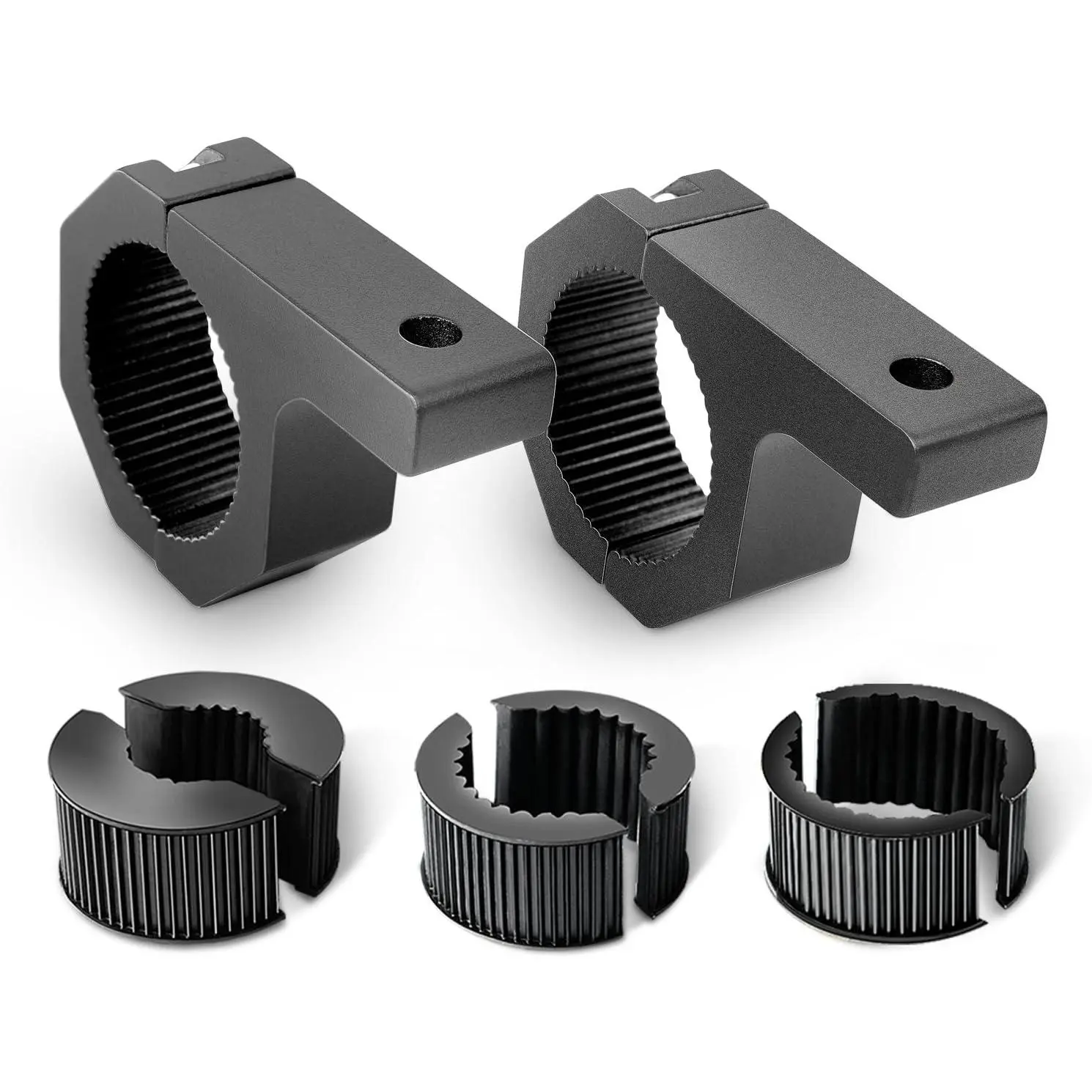 Nilight 2-Pack Aluminum Alloy LED Off Road Lights Mounting Bracket Kit - Horizontal Bar Tube Clamp, Roof Roll Cage Holder, Fits Multiple Sizes for Outdoor ATVs, Trucks