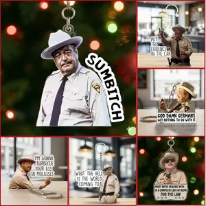 Sheriff Buford T. Justice Acrylic Keychain, Smokeyy And The Bandiit, Retro Movie, Funny Keychain, Christmas Keychain, Christmas Gift