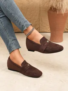 Women's Round Toe Classic Loafers Flat Heel Comfortable PU Material Work Shoes, Cute Slip-On Ballet Flats, Walking Shoes, Fashion Office Shoes All Seasons