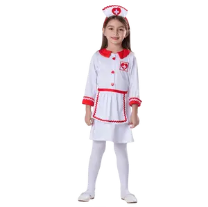 Girls Nurse Costume Set with Dress & Headpiece – Red & White Medical Play Outfit for Toddlers and Kids – For Halloween, Doctor Role Play, Pretend Play Fun, Career Day, Themed Party, Cosplay & Pretend Fun