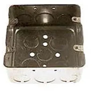 212 MAIN 2-Gang Square Switch Box, 4in Hubbell Electric Raco Multi-Gang Box with Conduit Knockouts for Home Supplies Organization