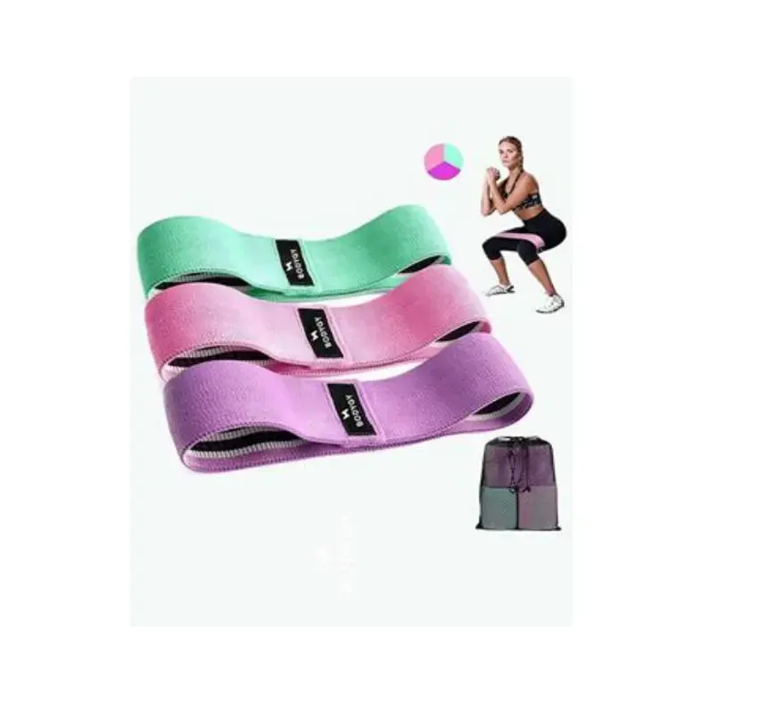 Multi-Size Fabric Resistance Bands Set of 3 - Non-Slip Elastic Hip Circles for Squats, Glute Growth, Functional Training Workout, Booty & Leg Exercises, Resistance Band Workout, Improve Heart Function, S