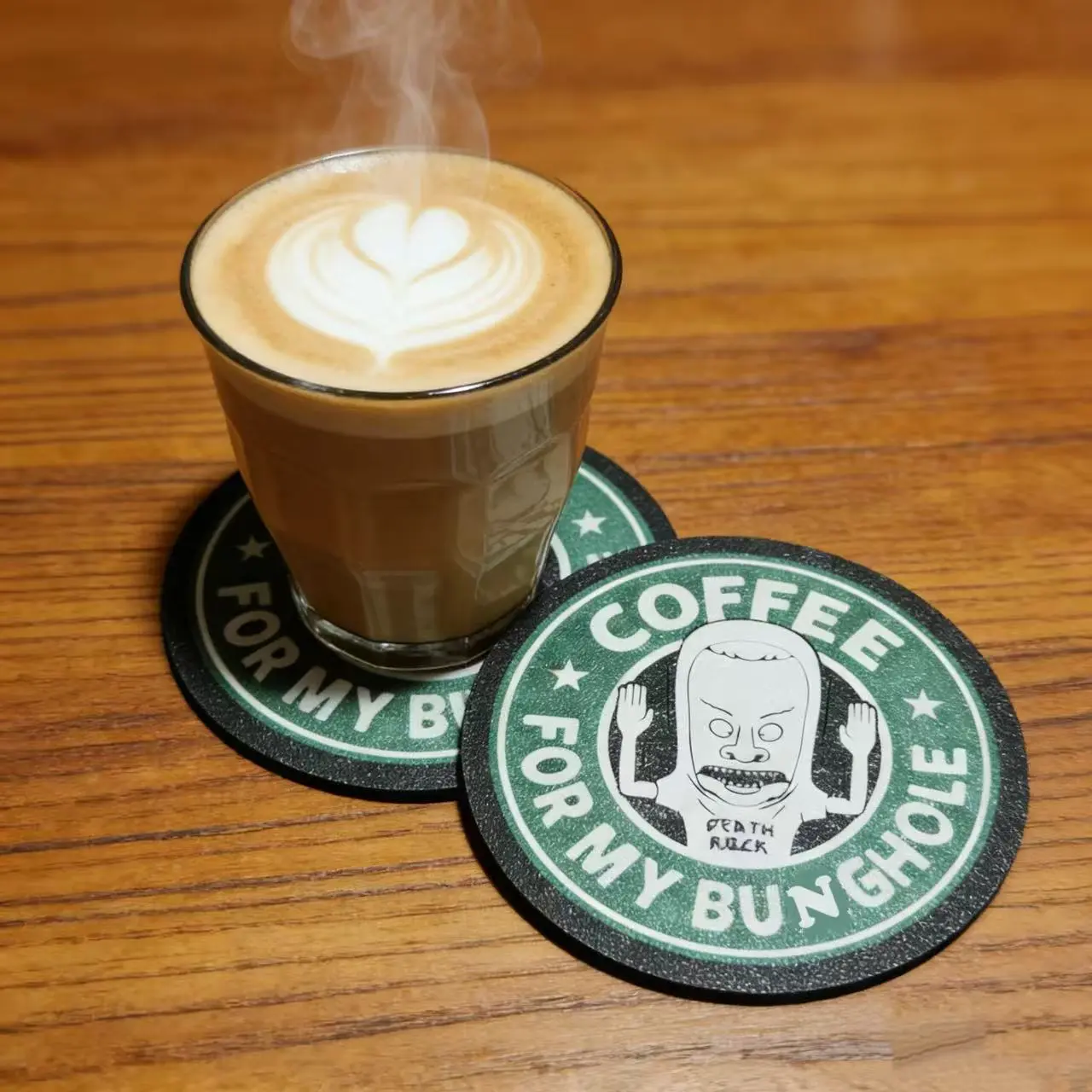 Cornholio Coffee/Beer Coaster, Funny 3D Printed Coaster, Novelty Drink Coaster for Home Kitchen Decor, Cool Gag Gift for Coffee/Beer Lover, Fun Desk Accessory, Unique Bar Decor, Prank Gift for Adults, Decorative Cup Coaster for Mug