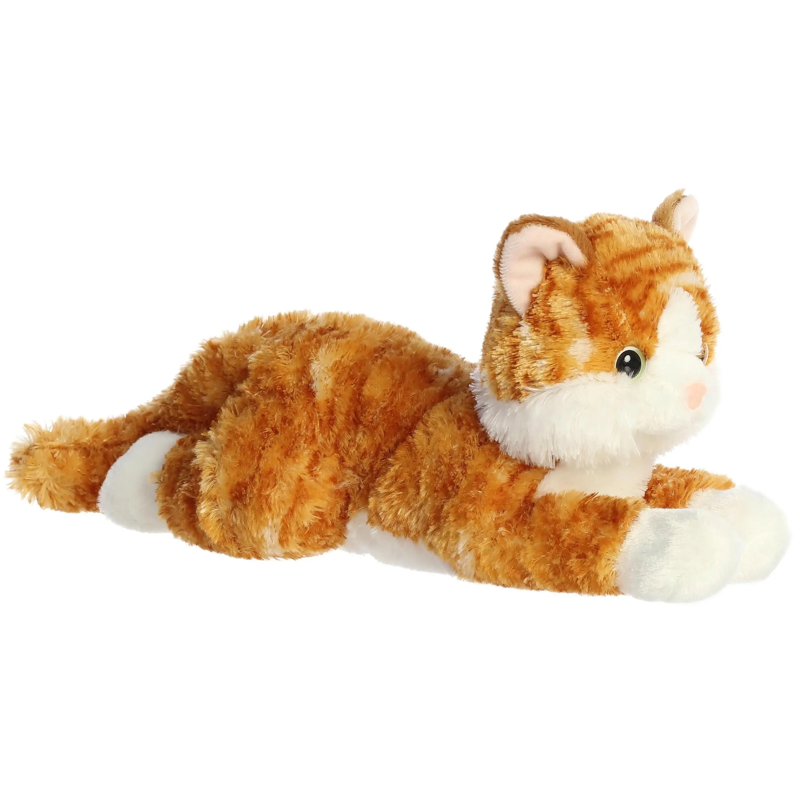 Aurora Flopsie Chester Stuffed Animal - Orange Tabby Cat Plush with Bean Pellets - Soft Floppy Cuddly Toy for Kids and Adults - 12 Inches