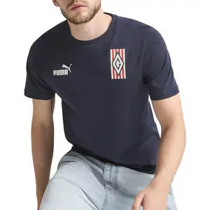 PUMA Mens Chivas Ftblculture Crew Neck Short Sleeve Casual Tops Casual - Blue