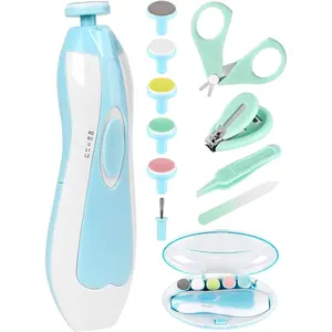 Baby Nail Trimmer Electric-12 in 1 Baby Nail Clippers Safe Baby Nail File Kit with a Nail Clipper, Scissor, Tweezers, and Nail Files