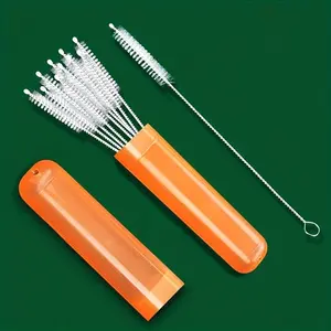 10-piece straw brush set + 1 storage box, extra-long straw cleaning brush kit - suitable for large cups, straws, water bottles, etc