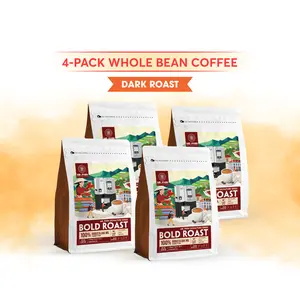 Bold Roast – 100% Robusta Whole Bean Coffee (2.2 lb/4 Pack)