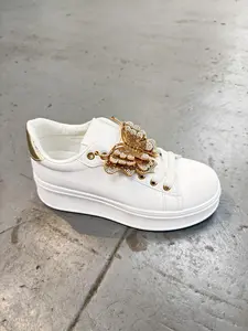 Women's Chunky Fashion Sneakers Platform Rhinestone Butterfly Casual Shoes for Everyday Wear