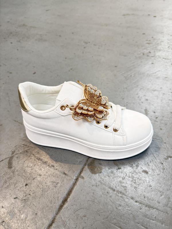 Women's Chunky Fashion Sneakers Platform Rhinestone Butterfly Casual Shoes for Everyday Wear