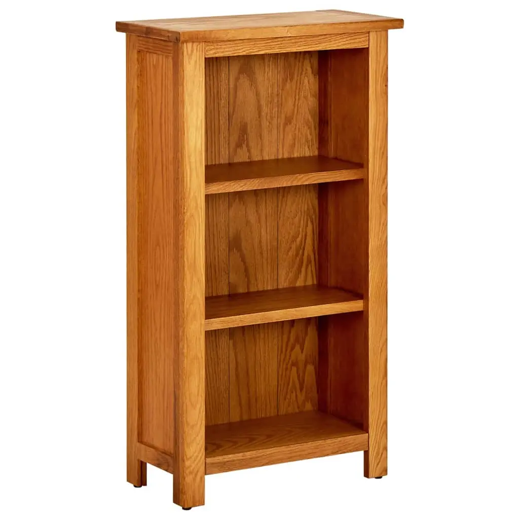 vidaXL Solid Oak Wood Narrow Bookcase Wooden Book Rack Organizer Display Storage Shelf Storing Cabinet Rustic Living Room Study Furniture 289186