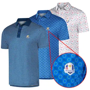 Mens Golf Polo Shirt – Short Sleeve, Moisture Wicking, Athletic Fit with Premium Embroidered Reyder Cup Logo 2025