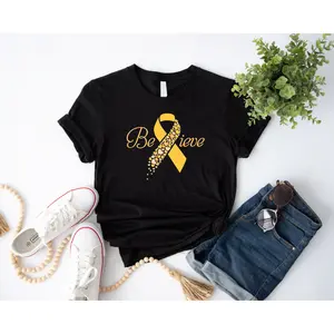 Women's cancer awareness and support, particularly for multiple sclerosis or similar conditions, with a focus on hope and belief Graphic T-Shirt - Short Sleeve Crew Neck Regular Fit Casual Wear | Soft & Breathable Fabric, Durable Print, Everyday Comfort,