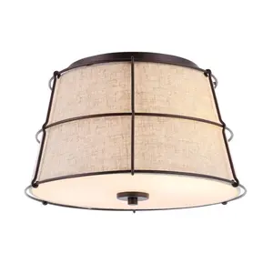 JONATHAN Y Silas Rustic Farmhouse LED Flush Mount