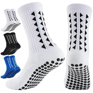 3 Pairs Non Slip Football Socks, Football Grip Socks for Men, Soccer Socks with Rubber Dots for Yoga Running Hiking, Grip Sports Socks