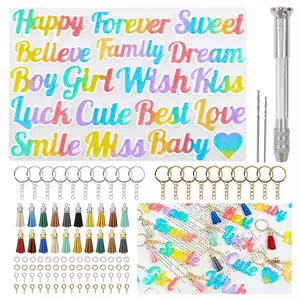 Resin Keychain Words Silicone Mold Kit