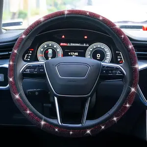 Bling Steering Wheel Cover – Crystal Diamond Sparkling Protector (Universal 14-15 Inch)