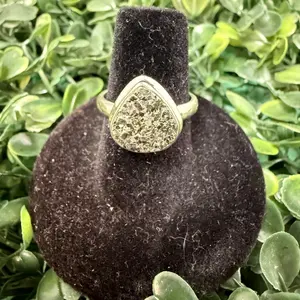 Pyrite Drop Sterling Ring