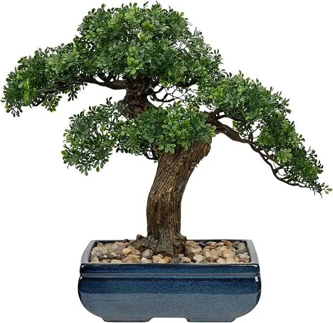 Artificial Bonsai Tree Juniper Faux Plants Indoor Small Fake Plants Decor with Ceramic Pots for Home Table Office Desk Bathroom Shelf Bedroom Living Room Farmhouse Decorations