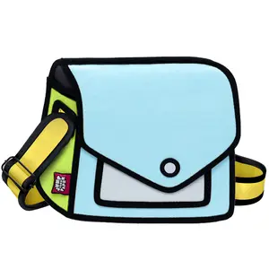 JumpFromPaper Giggle kawaii Crossbody Bags - Daily Shoulder Bag with Bold Cartoon Look for Boys and Girls