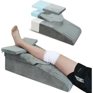 Knee Extender Elevation Pillow for After Surgery Recovery Memory Foam Leg Pillow for Knee Replacement Surgery Height Adjustable Cushion for Lower Back Hip Ankle Sciatica Pain Relief