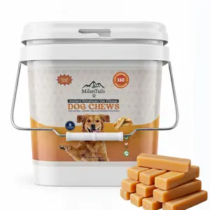 Small- 110 Chews Bucket -MilanTails Premium Gold Yak Cheese Himalayan Dog Chews, Dog Treats for Dogs, All Natural, High Protein, for Aggressive Chewers(Small)
