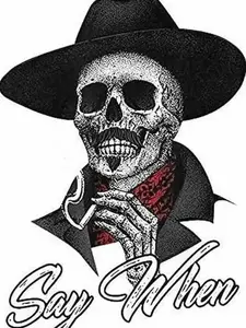 Say When Doc Holiday Sticker Decal Skeleton Skull Tombstone Quote Premium Quality Vinyl Sticker, Laptop Water Bottle Decal Sticker