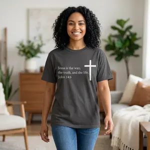 John 14:6 Scripture Cross T-Shirt | Jesus is the Way Tee