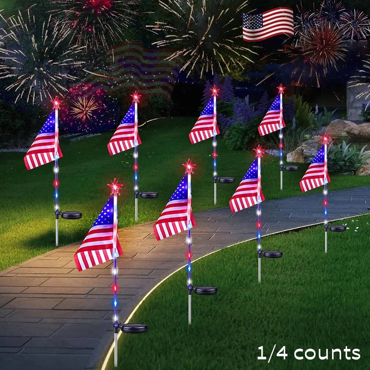 LED Outdoor Solar Decorative Lights, 1/4 Pack, Acrylic Design, Waterproof Landscape Lights, Durable, Energy Efficient, Ideal for Outdoor Use, Decorative Garden Lights