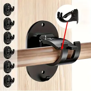 Spring Clip No-Drill Curtain Rod Holder, Stable Fixing for Most Pole Sizes, Easy Installation Curtain Stand, Durable & Convenient
