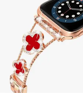 Bling Band Compatible with WatchBands for Women.Casing Bee Blossom Radiance StainlessSteel Watch Band for Apple Watch,Bracelet Wristband Compatible with iWatch Series Wearable