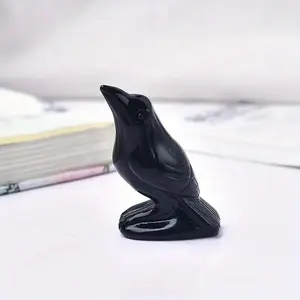 Bird Design Obsidian Ornament, Creative Desktop Decoration, Office Desktop Ornament, Home Decor, Gift for Friend & Colleague, Ornaments Statues