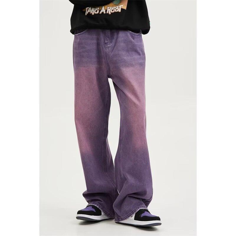 New Vibe Purple Oversized Mid-Waist Straight Leg Baggies Unisex Denim Pants Jean custom birthday outfit graduation outfits