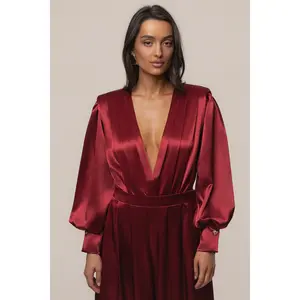 Burgundy Satin Radiance Bodysuit