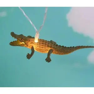 Crocodile String Lights 10LED 6.8FT Novelty Light  Operated with   Indoor String Lights  Bedroom Party Birthday Decoration Easter (Warm White)