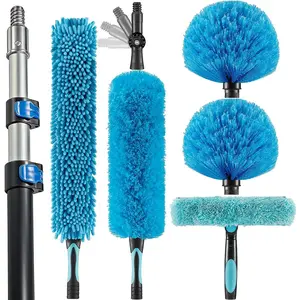 20 Foot High Ceiling Fan Duster with 5-12ft Extension Pole, Extendable  Cobweb, , Window Cleaning  Kit