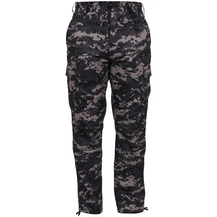 Men's Tactical BDU Cargo Pants, Subdued Urban Digital Camo Polyester-Cotton Uniform Trousers with 6 Pockets & Button Fly, Menswear, Pleated, Casual, Fashion, Belt, Sports, Camouflage, Law Enforcement, Outdoors