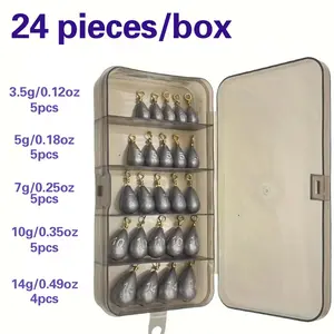 Casting Sinker Weights Assortment, Teardrop Fishing Sinkers with Brass Swivel Loops, 1/8 oz to 3/4 oz, Drop Shot Weights for Bass Catfish, Freshwater Saltwater