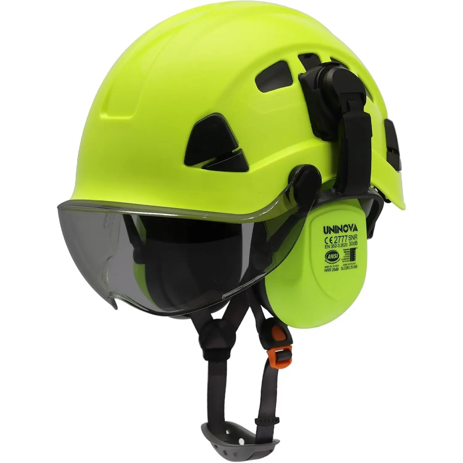 Forestry Arborist Helmet with Mesh Face Shield and Ear Muffs Hearing ...