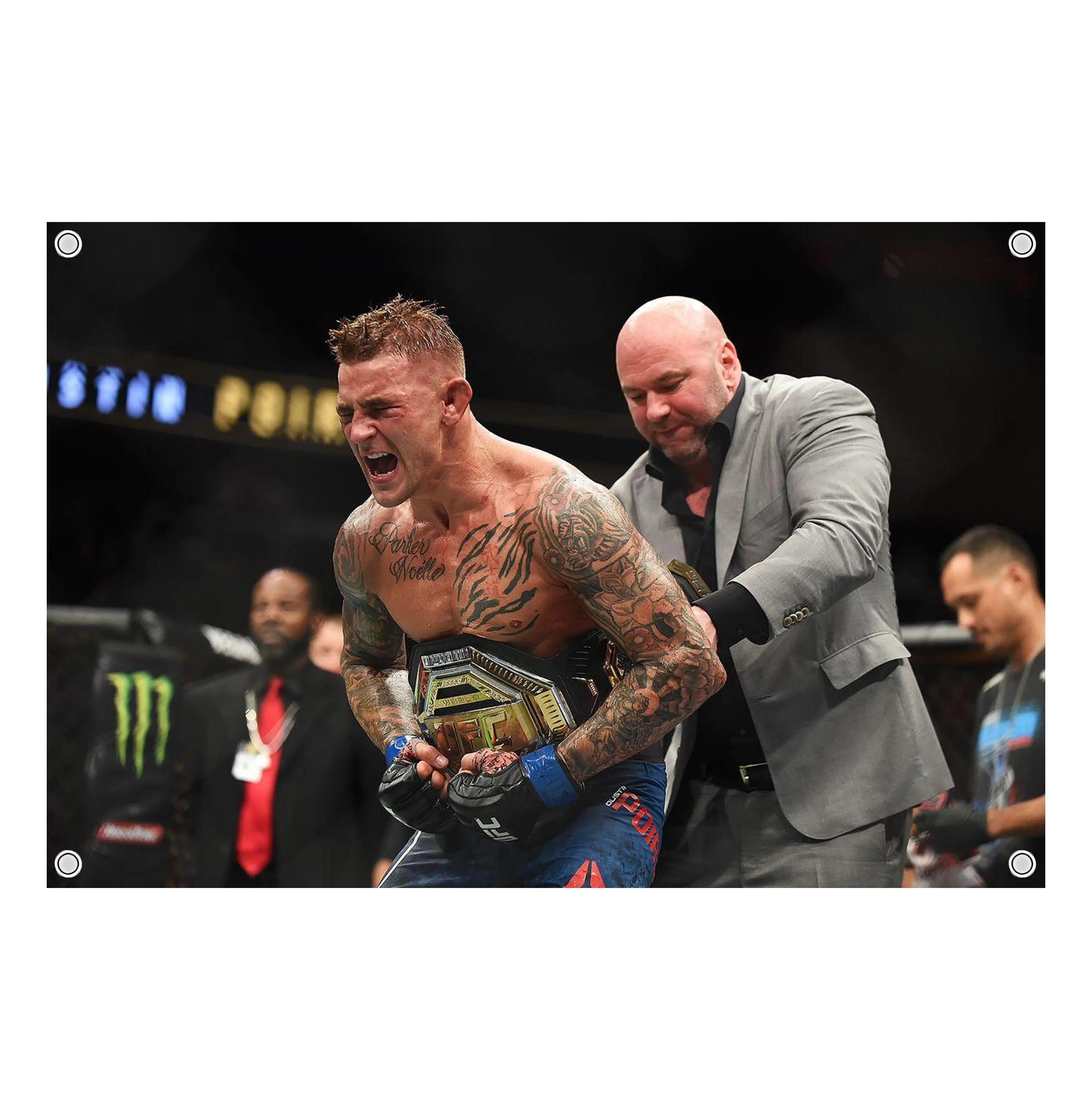 Dustin Poirier Graphic Flag - UFC MMA Flag - Ultimate Fighting Championship Wall Flag Banner, Vintage Fighter Room Decor, Fight Night Bedroom Decor, Gift for MMA Fans Men & Women