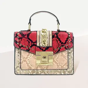 Snake Skin Patterned Faux Leather Bag