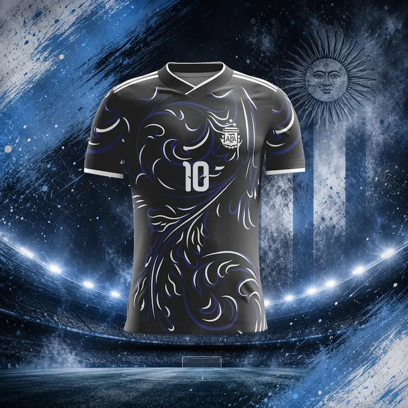 2026 Fan Argentina Top - Collectible Printed Sports Match Jersey, Shirt For Sport Lovers, Gift For Friends And Family, Fan Version Short Sleeve Shirt For Game Day