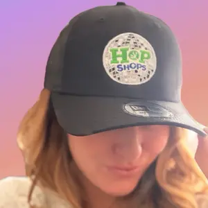 HOP Shop Disco Ball Hat with Iconic Logo Adjustable Fit for Stylish Wear in Trendy Black