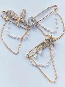 3-Piece Lapel Pins Set, Easy-Insert Design for Suits/jackets, No-Sew Waist Tightening, Multifunctional Use for Daily & Party Wear, Flower Brooch Pin, Drop Set Pins