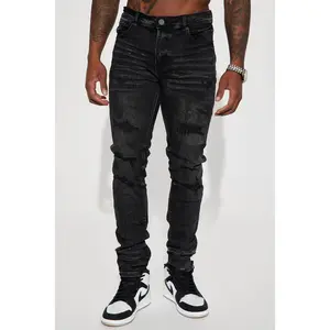 Ask About Me Stacked Skinny Jeans - Black