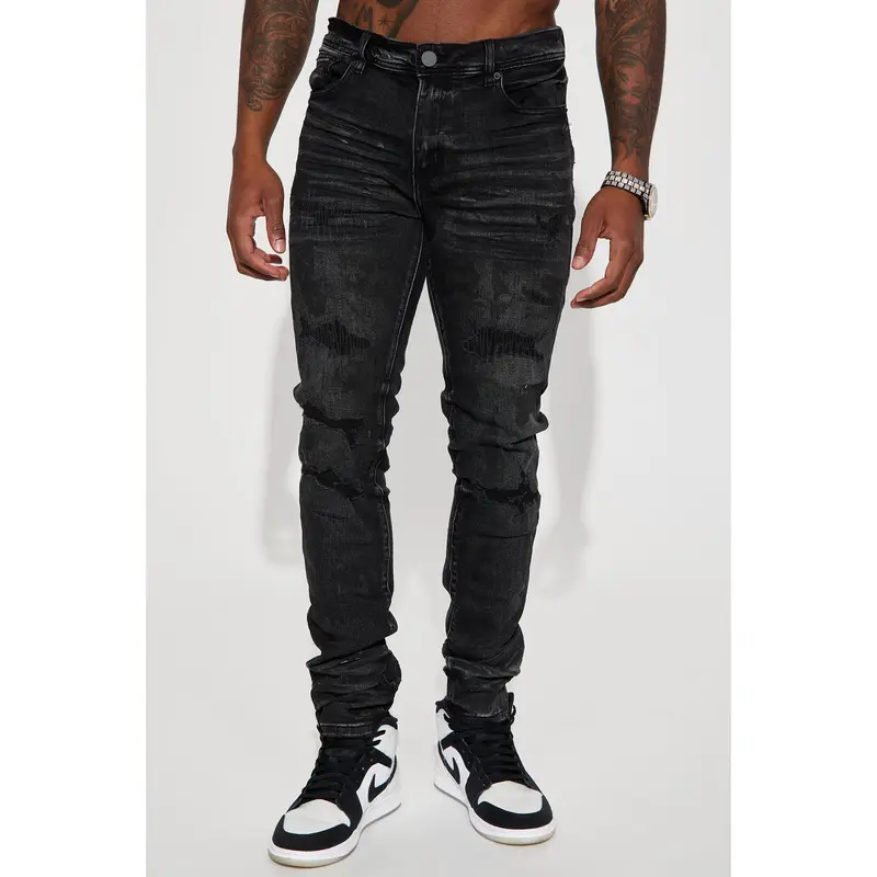 SERENEDE Midnight Black Fitted Jeans Black - TikTok Shop