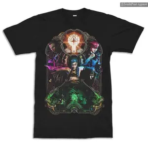 Arcane Jinx Art T-Shirt, League of Legends Shirt, Anime Apparel fanmerch, LOL merchandise gift Anime Inspired Tee